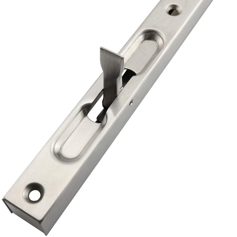 RuiLing 1-Pack 304 Stainless Steel Security Concealed Slide Bolt Lock,Safty Guard Lever Door Action Flush Bolt Lock Latch for Furniture Hardware Fitting Accessories (10 Inch) - Image 3